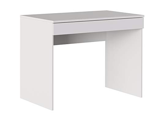 Iconico Home MIK, Schreibtisch mit Schublade, Verbundholz, matt, Weiß, 100 x 55,5 x 76 cm von Iconico Home