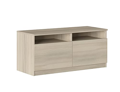 Iconico Home MIK, TV-Schrank mit Fächern und 2 Flügeltüren, mit integrierten Griffen, Eiche, 120 x 44,5 x 53,5 cm von Iconico Home