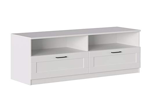 Iconico Home MIK Traditional, TV-Schrank mit Tagesfächern und 2 Schubladen mit Rollschienen, ergonomische Griffe von Iconico Home