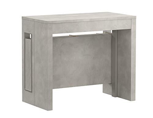 Iconico Home Zoom Konsolentisch ausziehbar mit 5 Verlängerungen bis zu 272 cm, 90x47xh76 cm, Beton von Iconico Home