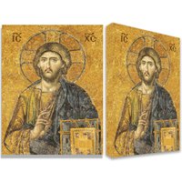 Christus Pantokrator Mosaik Ikone Hagia Sophia Gerahmte Leinwand | 30 "' X 15, 7 "' Christus Pantokrator Mosaik Ikone Hagia Sophia Gerahmte Leinwand | 30 "' X 15, 7 "' von Iconlinestore