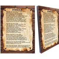 Ithaca Gedicht Holz Leinwand Druck Konstantin Cavafy Wandbild | 21 cm X 30 cm von Iconlinestore