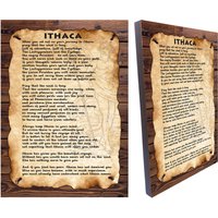 Ithaca-Gedicht Vonconstanzine Cavafy, Wandbild, Ithaka-Leinwand Auf Holz, Größe 21cm X 29, 7cm von Iconlinestore