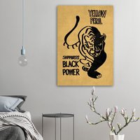 Yellow Peril Unterstützt Black Power Wood Prints von IconoclastPosters