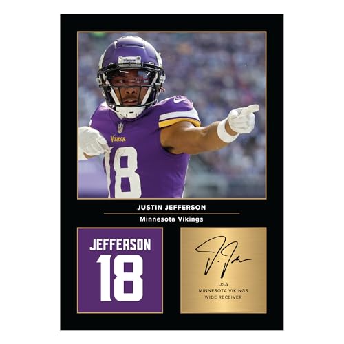 Icons Wall Art Justin Jefferson Minnesota Vikings signiertes A4-Foto, Geschenk für American Football-Fans, digital reproduzierte Unterschrift, ungerahmt Icons Wall Art Justin Jefferson Minnesota Vikings signiertes A4-Foto, Geschenk für American Football-Fans, digital reproduzierte Unterschrift, ungerahmt von Icons Wall Art