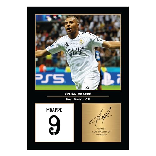 Icons Wall Art Kylian Mbappe Real Madrid signiertes Foto, A4, Geschenk für Real Madrid-Fans, digital reproduziert, Unterschrift, ungerahmt Icons Wall Art Kylian Mbappe Real Madrid signiertes Foto, A4, Geschenk für Real Madrid-Fans, digital reproduziert, Unterschrift, ungerahmt von Icons Wall Art