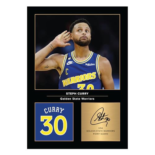 Icons Wall Art Signiertes Foto, A4, von Steph Curry, Geschenk für Basketball-Fans, digital reproduzierte Unterschrift, ungerahmt Icons Wall Art Signiertes Foto, A4, von Steph Curry, Geschenk für Basketball-Fans, digital reproduzierte Unterschrift, ungerahmt von Icons Wall Art