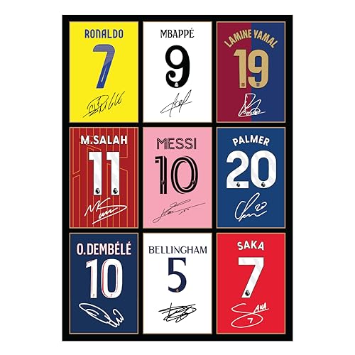 Icons Wall Art Signiertes Foto von Bellingham Messi Palmer Ronaldo Mbappe Lamine Yamal Salah Dembele Saka, A4, gedrucktes Foto, Geschenk für Fußball-Fans, digital reproduziert, Unterschrift, ungerahmt Icons Wall Art Signiertes Foto von Bellingham Messi Palmer Ronaldo Mbappe Lamine Yamal Salah Dembele Saka, A4, gedrucktes Foto, Geschenk für Fußball-Fans, digital reproduziert, Unterschrift, ungerahmt von Icons Wall Art
