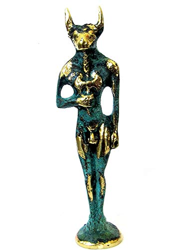 IconsGr Altgriechische Bronzemuseum-Statue-Replik vom Minotaurus (260) in Grün/Gold von IconsGr