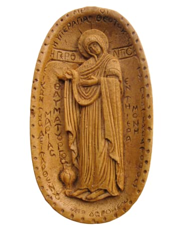 Handgemachtes geschnitztes aromatisches Wachs-Ikone gesegnet vom Berg Athos der Jungfrau Maria 313 von IconsGr