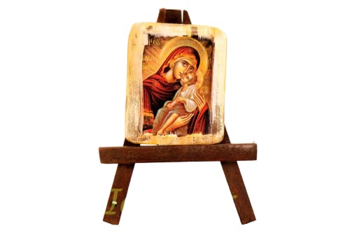 Holz Griechisch Christian Orthodoxe Holz Icon von Mutter von Jesus & Jesus/MP12 von IconsGr