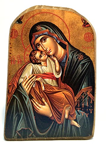 Holz Griechisch Christian Orthodoxe Holz Icon von Mutter von Jesus & Jesus Christus MP1 _ 5 von IconsGr