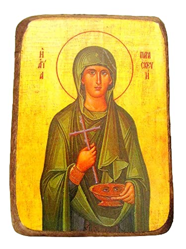 Holz Griechisch Christian Orthodoxe Holz Icon von Saint paraskevi/A0 von IconsGr