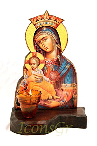 Holz Griechisch Christian Orthodoxe Holz Icon von Mutter von Jesus & Jesus/MP8 von IconsGr
