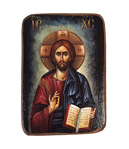 Hölzerne griechisch-christlich-orthodoxe Holz-Ikone Jesu Christi / A02 Hölzerne griechisch-christlich-orthodoxe Holz-Ikone Jesu Christi / A02 von Iconsgr