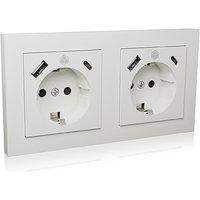 IB-MPS4200W-PD, Unterputz Steckdosenset mit USB PD Ladefunktion von Icy Box