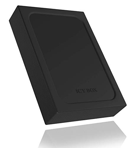 ICY BOX IB-256WP Externes Gehäuse mit Schreibschutz-Schalter für 1x 2,5 Zoll HDD/SSD, USB 3.0 (UASP), Silikon-Schutzhülle, SATA-III bis 15 mm Bauhöhe von ICY BOX