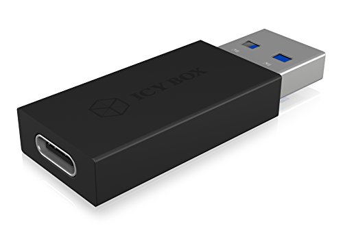 ICY BOX IB-CB015 USB-Adapter Type-C (Buchse) zu Type-A (Stecker), USB 3.1 (Gen 2, 10 Gbit/s), schwarz von ICY BOX