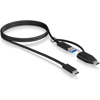 ICY BOX USB-Kabel USB 3.2 Gen2 (USB 3.1 Gen2) USB-C® Stecker, USB-A Stecker 1.00m Schwarz 60837 von Icy Box
