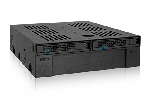 ICY DOCK 2X 2,5" SATA/SAS HDD/SSD Wechselrahmen mit schraubenlosen Trays Plus 3,5" Slot für HDD/Gerät in 5,25" Schacht - ExpressCage MB322SP-B von ICY DOCK