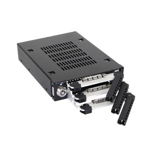 Wechselrahmen für 3X 2,5 Zoll (6,4cm) SATA SSD/HDD in 1x 3,5 Zoll (8,9cm) - Vollmetall - Icy Dock ToughArmor MB993SK-B von ICY DOCK