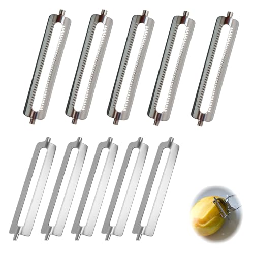 10 Stück Sparschäler, Sparschäler Ersatzklingen für Spargelschäler Ersatzklinge, Gemüseschäler für Vegetable Peeler Gurkenschäler Potato Peeler, Edelstahl Ersatzmesser Küche von Icyowls