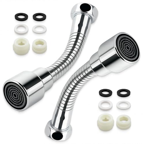 2 Stück Flexibler Wasserhahn Verlängerung, 360 Grad Schwenkbarer Multifunktionaler Verlängerungshahn Mit Filter für Küche, Extender, Aufsatz 14cm 2 Stück Flexibler Wasserhahn Verlängerung, 360 Grad Schwenkbarer Multifunktionaler Verlängerungshahn Mit Filter für Küche, Extender, Aufsatz 14cm von Icyowls
