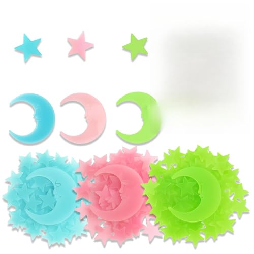 303 Stück Leuchtsterne Wandsticker Glow in the Dark, selbstklebende Sterne & Mond Aufkleber für Decke, Kinderzimmer, Schlafzimmer, Wohnzimmer, Sternenhimmel Deko zum Einschlafen und Wanddeko 303 Stück Leuchtsterne Wandsticker Glow in the Dark, selbstklebende Sterne & Mond Aufkleber für Decke, Kinderzimmer, Schlafzimmer, Wohnzimmer, Sternenhimmel Deko zum Einschlafen und Wanddeko von Icyowls
