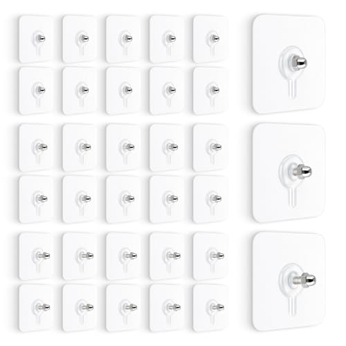 30PCS Klebeschrauben Ohne Bohren, Klebe Schrauben für Wand – Selbstklebende Schraubhaken Transparent, Starke Haftung & Langlebig, Ideal für Küche, Bad, Wohnzimmer, Fliesen & Glatte Oberflächen von Icyowls