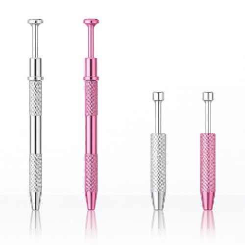 4 Stück Piercing Ball Greifer Piercing Kugel Zange Piercing Kugel Aufdreher Piercing-Ball-Halter, Juwelier-Aufnehmwerkzeug, Kleinteile-Greifer für Schmuckherstellung, Pink & Silber, Lang & Kurz von Icyowls