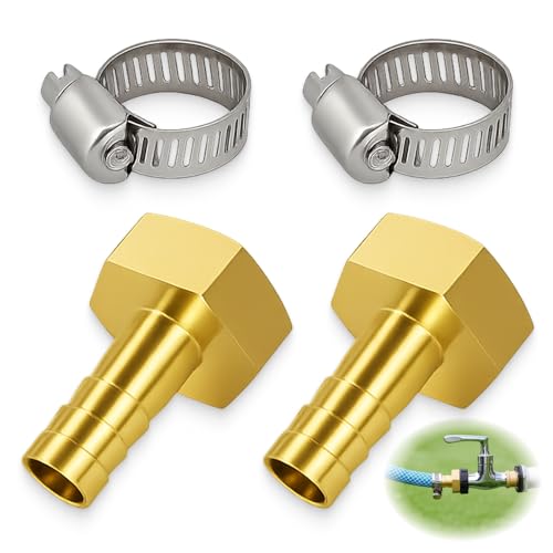 4PCS 2 Stück Messing Schlauchtülle 10mm Barb G1/2 Innengewinde Rohradapter für 1/2 Zoll Schlauchanschluss,mit 2 Stück Schlauchschelle für Luftschlauch Gasschlauch Wasserschlauch, Kraftstoffleitung 4PCS 2 Stück Messing Schlauchtülle 10mm Barb G1/2 Innengewinde Rohradapter für 1/2 Zoll Schlauchanschluss,mit 2 Stück Schlauchschelle für Luftschlauch Gasschlauch Wasserschlauch, Kraftstoffleitung von Icyowls