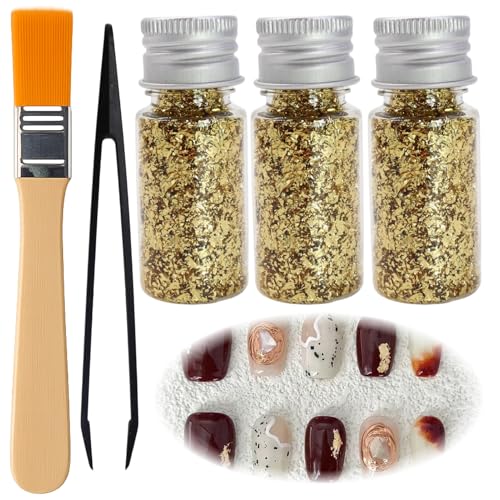 5 Stück Essbare Blattgoldblätter, Blattgold Flocken Multifunktions-Dekorfolienpapier Goldfolie Papier, Blattgold Essbar für Torten, Tortendeko Essbar, Blattgold zum Basteln, Tortenzubehör Dekor 5 Stück Essbare Blattgoldblätter, Blattgold Flocken Multifunktions-Dekorfolienpapier Goldfolie Papier, Blattgold Essbar für Torten, Tortendeko Essbar, Blattgold zum Basteln, Tortenzubehör Dekor von Icyowls