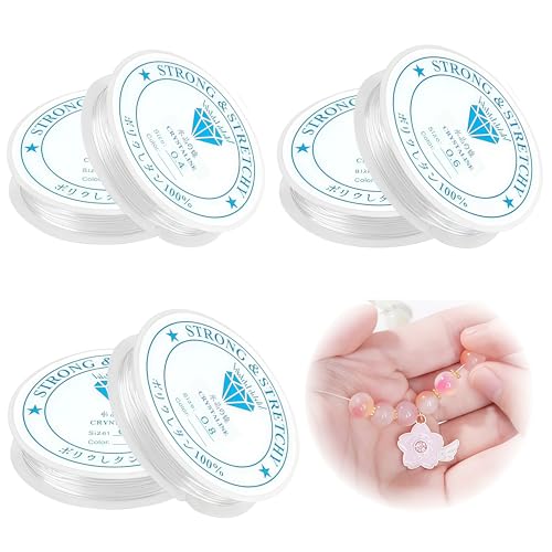 6 PCS Elastische Schmuckfaden Set, Transparente Perlen Faden 0.4 mm & 0.6 mm & 0.8 mm Unsichtbare Nylonschnur, Reißfeste Gummiband für Armbänder, DIY Perlenschmuck Basteln 6 PCS Elastische Schmuckfaden Set, Transparente Perlen Faden 0.4 mm & 0.6 mm & 0.8 mm Unsichtbare Nylonschnur, Reißfeste Gummiband für Armbänder, DIY Perlenschmuck Basteln von Icyowls