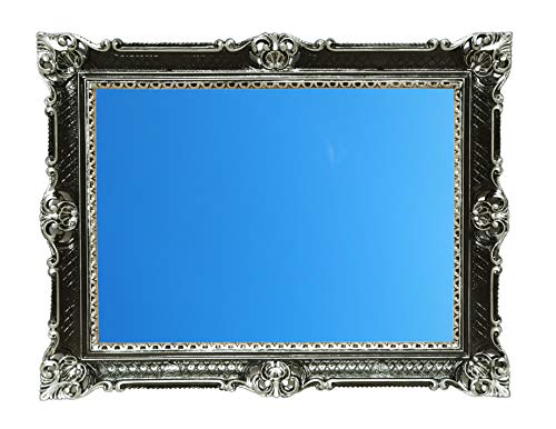 Idea Casa Großer Spiegel Spiegel im Barockstil Faux Vintage in verschiedenen Farben 86 x 67 cm (Schwarz/Silber) von Idea Casa