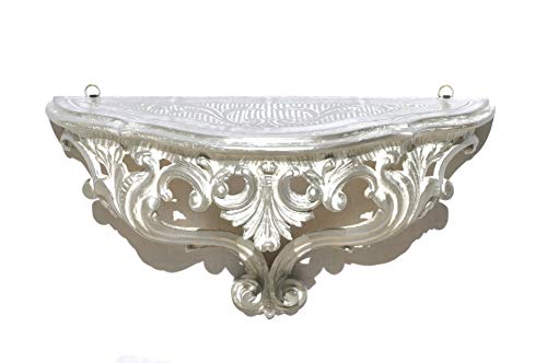 Konsolenregal Weiß und Silber Vintage für Eingangsbereich im Barock Shabby Chic Stil von Idea Casa