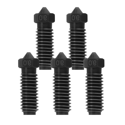 IdeaFormer 5 Stück 0,6mm Kobra 3 Hardened Steel Nozzle, Kobra 3 Düse Gehärtetem Stahl 3D Drucker Extruder Hotend Nozzles für Anycubic Kobra 3/Kobra 3 Combo/Kobra S1 von IdeaFormer