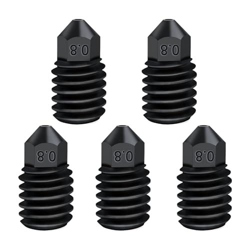 IdeaFormer 5 Stück 0.8mm Gehärtetem Stahl Düse Hardened Steel Nozzle für Bambulab P1P P1S X1 X1C X1E 3D Drucker Extruder Hotend Nozzles von IdeaFormer