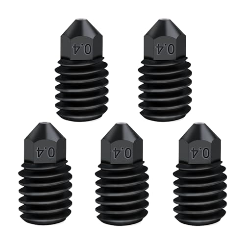 IdeaFormer 5Pcs 0.4mm 3D Drucker Gehärteter Stahl Düse für Bambulab P1P P1S X1 X1C X1E, Extruder Hotend Hardened Steel Nozzle für Bambu Lab von IdeaFormer