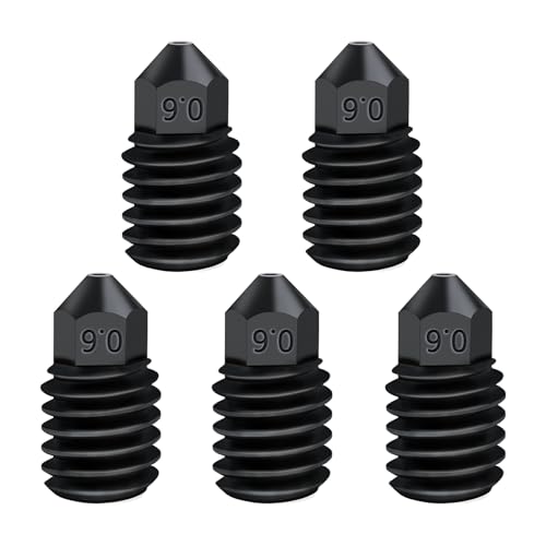 IdeaFormer 5 Stück Hardened Steel Nozzle Gehärtetem Stahl Düse 0.6mm Extruder Hotend Nozzles für Bambulab P1P P1S X1 X1C X1E 3D Drucker von IdeaFormer