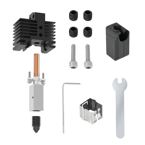 IdeaFormer Neues Upgrade Hotend aus Ganzmetall für Bambulab, Hochtemperatur Extruder Hotend mit Silikon Socke, Düse aus gehärtetem Stahl, 0,4mm Kit für Bambu Lab X1 X1C P1P P1S 3D Drucker von IdeaFormer