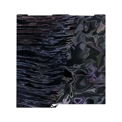 IdeaFormer Smooth Water Ripples+Wood Grain PER Druckplatte für Anycubic Kobra 3, Doppelseitig PER Spring Steel Druckbett Federstahl Platte 256x268mm für Kobra 3/Kobra 3 Combo 3D Drucker von IdeaFormer
