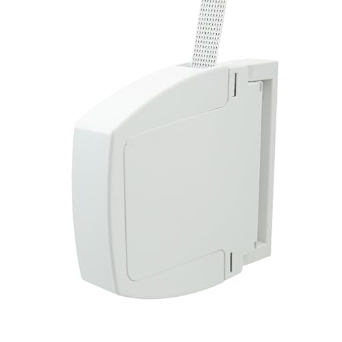 IdeaGenesis Faltbarer Rollladenwickler - Aufklappbarer Aufroller mit Band zur Befestigung an Wand oder Fensterrahmen - Robustes Universalsystem (elfenbeinfarbenes Farbband, Band 20 mm) von IdeaGenesis