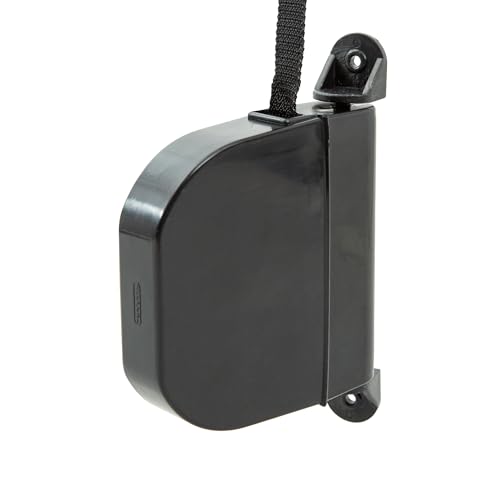 IdeaGenesis Faltbarer Rollladenwickler - Aufklappbarer Aufroller mit Band zur Befestigung an Wand oder Fensterrahmen - Robustes Universalsystem (schwarzes Band, Band 20 mm) von IdeaGenesis