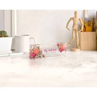 Rose Gold Blumen Schreibtisch Namensschild | Geschenk Für Sie Personalisiertes - Büro Dekor von IdeaSide