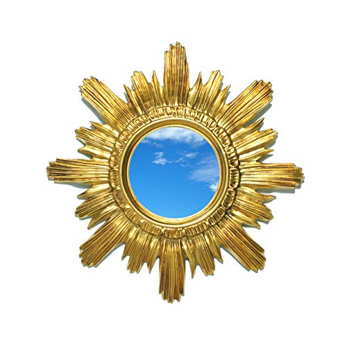 Ideacasa Spiegel mit goldener Sonne, Barock-Stil, Luigi XVI Kunst, Vintage, 42 cm von CASA
