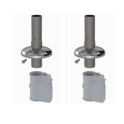 well2wellness® Poolleiter Einbauhalterung aus Edelstahl V4A Ø40mm (Paar) / Modell 66 (664421) von SudoreWell