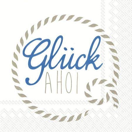 Ideal Home Range 20 Ihr Servietten Glück AHOI, blau-weiß, maritim, 20 Stück, 33x33cm Ideal Home Range 20 Ihr Servietten Glück AHOI, blau-weiß, maritim, 20 Stück, 33x33cm von Ideal Home Range
