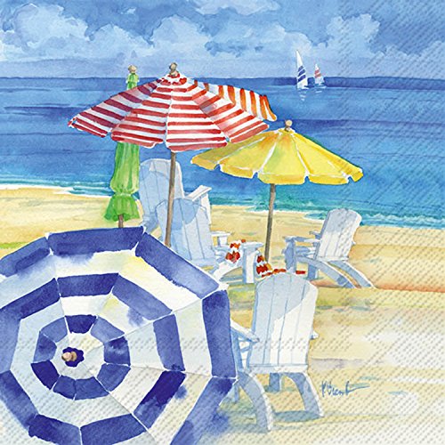 Ideal Home Range 20 Zählen Watercolor Beach Papier Cocktail Servietten von Ideal Home Range