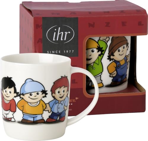 IHR Ideal Home Range Porzellanbecher Gud`n Hungaa, Motiv mit den Kultfiguren Mainzelmännchen, D8,5x9cm von IHR Ideal Home Range