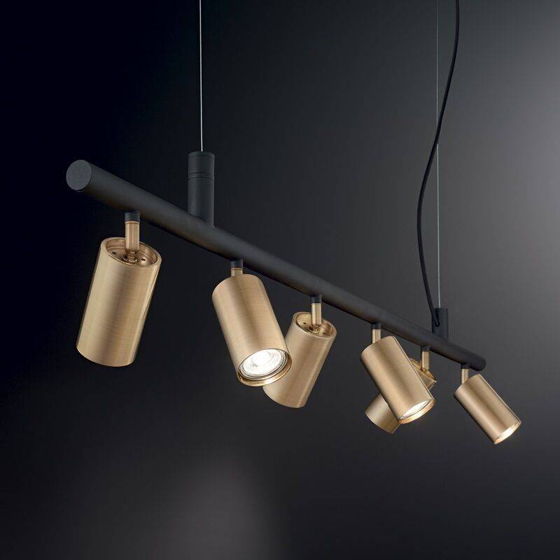 Ideal Lux Dynamite SP6 Pendelleuchte messing schwarz GU10 von Ideal Lux